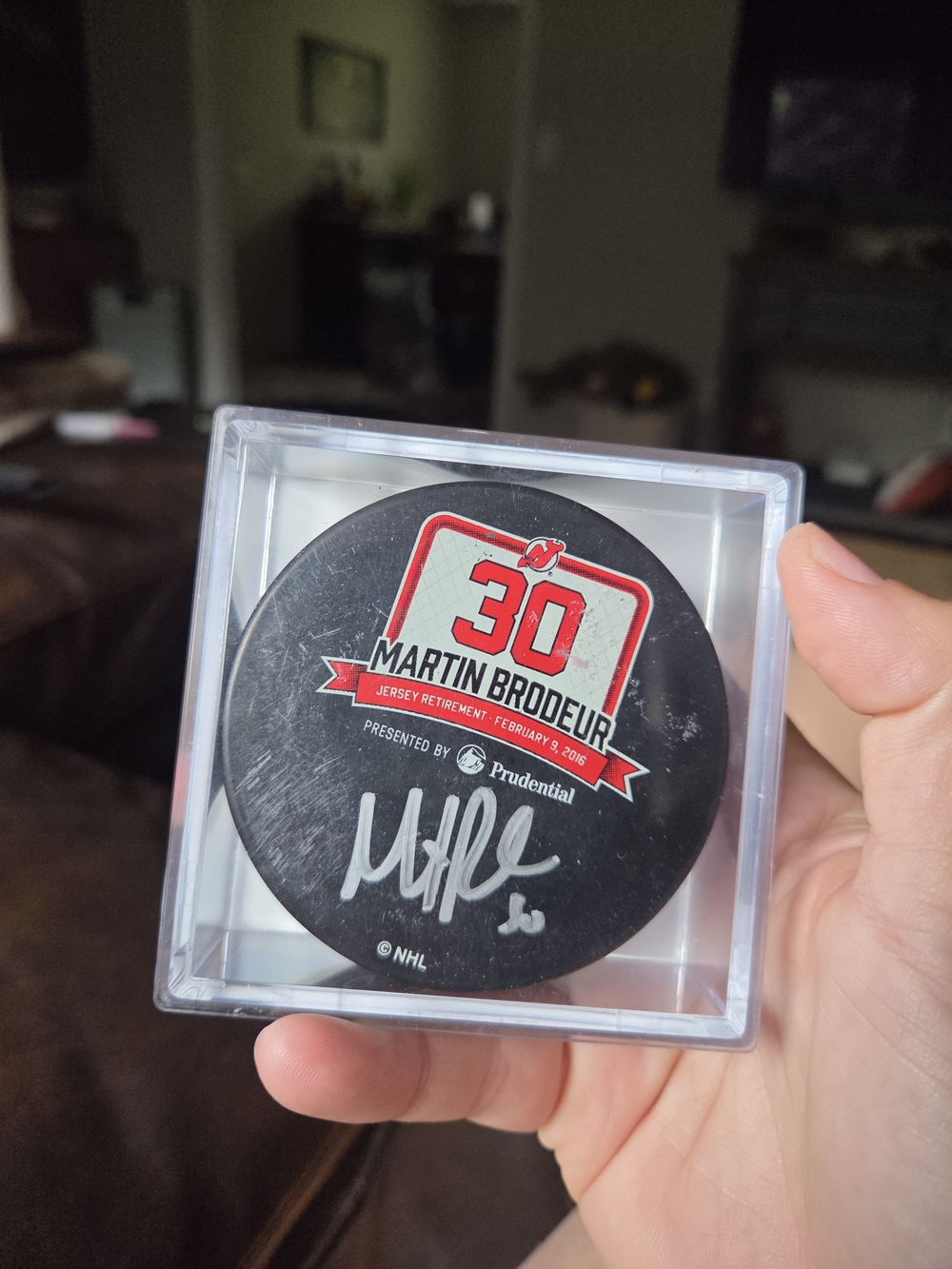 Martin Brodeur #30 Signed Commemorative Hockey Puck